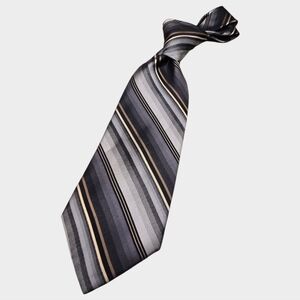 Stafford Neck Wear Men's Four-in-Hand Repp Tie Gray Multi 100% Silk Luxe Formal